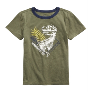 T-shirt à col roulé pour petit garçon Epic Threads, 100% coton, imprimé dinosaure, vert, style western, taille 7 pour les tout-petits - Product Image 1