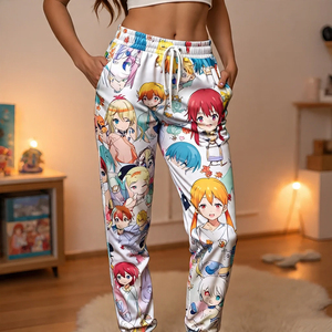 Pantalon de survêtement personnalisé Anime Pantalon de jogging oversize à sublimation Pyjama Pantalon de survêtement anime à taille haute élastique - Product Image 6