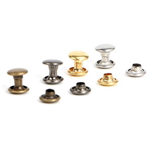 Remache de latón de doble capa con extremo cerrado, sin níquel, diámetro 3mm, cabeza plana, para cinturón de cuero - Product Image 1