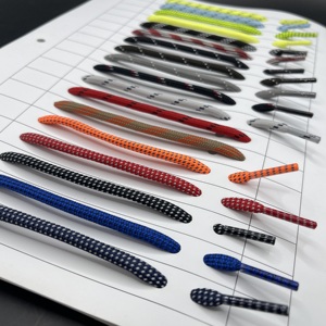 Cordon de serrage plat en polyester 100% élastique de 5mm avec embouts en métal pour vêtements et chaussures haute ténacité écologique - Product Image 5