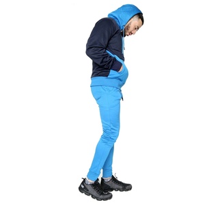 100% poliéster polar hombres Slim Fit Jogger Sweatsuit con cremallera pulóver Sudadera con capucha bordado personalizado gimnasio listo colección de primavera - Product Image 2