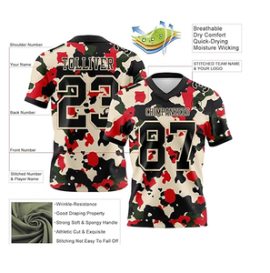 Conjunto de Compresión de Entrenamiento de Fútbol Americano Juvenil Estilo Americano 7v7, Uniforme Transpirable Sublimado Personalizado con 7 Banderas, Talla Grande, Verano - Product Image 2