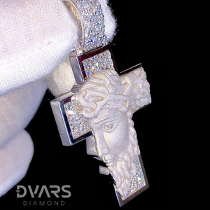Pendentif Croix de Jésus personnalisé en Moissanite VVS, style Hip Hop, cadeau religieux, bijoux chrétiens en argent sterling plaqué rhodium - Product Image 2