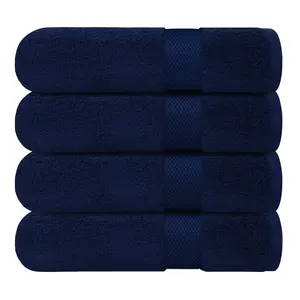 2024优质蓝色高级豪华定制设计标志彩色纯棉浴巾来自巴基斯坦