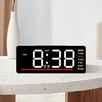 Huayang 6676 Spiegel-LED Digitaler Wecker Duale Alarme Zeit Datum Woche Temperatur DST 5-stufig Einstellbare Helligkeit Tischuhr