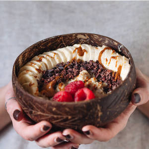 Eco2go Organic Coconut Shell Bowl Wholesale Biodegradable Eco Friendly Handmade Polished OEM Custom Logo Set - Product Image 5