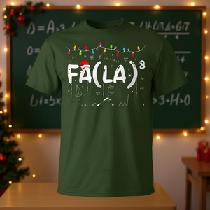 T-shirt da donna Fa La8 Christmas Santa Fa La Math Teacher, idea regalo promozionale per Natale - Product Image 3