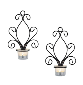 High Quality Metal Candle Holder Wall Mounted 2 Pieces Set Crafts Wholesale Supplier Candle Holder - Product Image 1