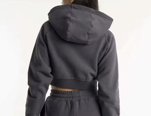 Custom Printed Winter Cropped Turtleneck Zipper-Up <b>Hoodie</b> for Men OEM Fleece Fabric Yoga Sports <b>Workout</b> - Product Image 5