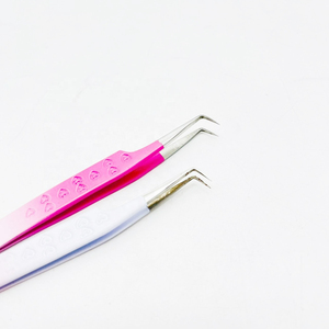 Professional Mini 90 Degree Anti-Magnetic Tweezer Smooth Tip Texture Heart-<b>Engraved</b> 10MM Stainless Steel Beauty <b>Tool</b> Lash - Product Image 4