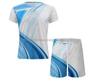 ชุดเซ็ตเสื้อยืดและกางเกงขาสั้นผู้ชายผ้าฝ้ายคุณภาพสูงแบบลำลองสำหรับฤดูร้อน สกรีนโลโก้ได้ตามต้องการ แห้งเร็ว แบบยูนิเซ็กซ์ 2 ชิ้น - Product Image 5