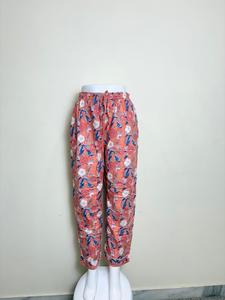 Women's Cotton Printed Pajama Pants in <b>Yellow</b> with Tropical Design Elastic Waist Closure Ladies Casual Lounge Bird Print <b>Yellow</b> - Product Image 2