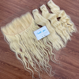 Extensiones de cabello virgen vietnamita dibujado doble 100% de alta calidad Cabello de trama ondulado natural Estilo de cabello de trama de color gris - Product Image 5