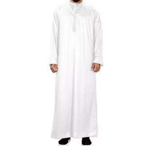 Thobe islamique pour homme, Jubbah à capuche, robe de prière, style arabe saoudien, coton/polyester/laine, décontracté quotidien, formel, quatre saisons - Product Image 3