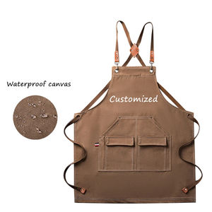 Tablier de cuisine Baber Server de restaurant avec poches pour chef de cuisine en denim à dos croisé personnalisé - Product Image 1