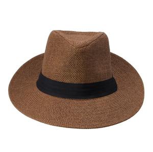 Hot Fashion Summer Casual Unisex Beach Trilby Large Brim Jazz Sun <b>Hat</b> Panama <b>Hat</b> Paper <b>Straw</b> <b>Women</b> Men Cap with Black Ribbon - Product Image 3