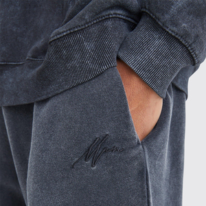 Pantalon de survêtement vintage personnalisé à taille haute pour hommes, lavé à l'acide, en coton, de haute qualité, nouveau design - Product Image 3