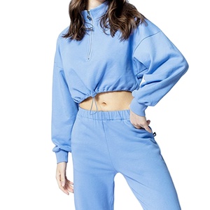 Sweat-shirt d'hiver à manches courtes pour femme, col roulé, demi-zip, à capuche, imprimé personnalisé tie-dye - Product Image 3