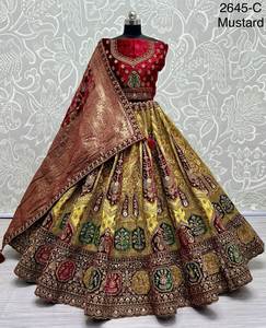 Lehenga choli ต้อนรับอย่างสมบูรณ์แบบด้วยผ้ากำมะหยี่ปักลาย - Product Image 5