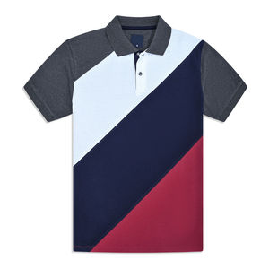 เสื้อโปโลสำหรับผู้ชายสไตล์ลำลองลายถ่านสีทึบเป็นมิตรต่อสิ่งแวดล้อมทำจากผ้าฝ้าย100% - Product Image 1