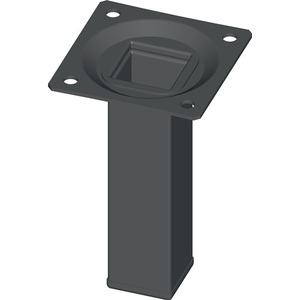 Sistema de Patas para Muebles ELEMENT de 4 Piezas, Color Negro RAL 9005, 25 x 25 mm, 400 mm de Altura, con Placa Atornillable para Librerías y Estanterías - Product Image 1