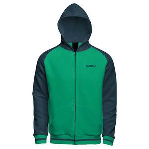 Sweat à capuche universitaire décontracté pour hommes 100% coton Fermeture à glissière d'hiver Service OEM Motif solide traité lavé - Product Image 1