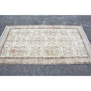 Vintage 37X69 Ft Beige Marron Turc Grand Tapis Classique Rectangle Abstrait Patchwork Motif Laine Matériel Latex Tapis De Chambre - Product Image 3