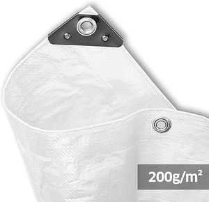Bâche en polyester blanc robuste et imperméable, conçue pour une protection extérieure à long terme - Product Image 5