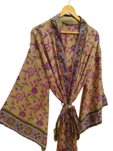 Beach Wear Shirt Silk kimono For Woman's Multi Color Soft House Wear Multi Color Silk Blouse Short Wrap kimono <b>tunic</b> - Product Image 4