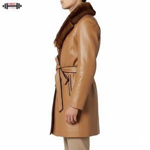 Veste bomber en cuir épais pour femme, taille plus, col large, fermeture éclair, style racer, personnalisable, hiver 2025 - Product Image 3