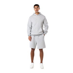 Ensemble sweat à capuche et short streetwear pour homme en coton premium, tenue de sport légère pour l'été, personnalisable - Product Image 1