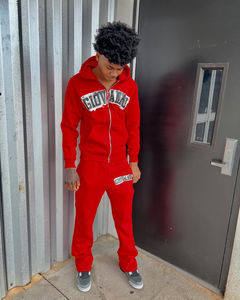 Survêtement personnalisé pour hommes à fermeture éclair Combinaison de survêtement à superposition Ensemble de jogging unisexe Vêtements de sport Veste de survêtement à fermeture éclair Ensemble de survêtement pour hommes - Product Image 3