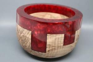 Tazón de resina de madera de lujo diseñador hecho a mano moderno rústico hogar MESA CENTRO DE MESA elegante cocina acento - Product Image 2