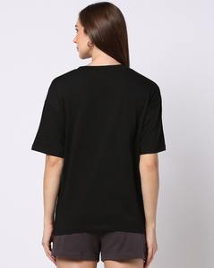 Camiseta de manga corta con cuello redondo y serigrafía personalizada de algodón 100% de alta calidad para mujer - Product Image 3