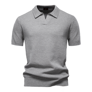 เสื้อเชิ้ตผู้ชายลำลองฤดูร้อน ผ้าถักเนื้อแน่น คุณภาพสูง ระบายอากาศได้ดี แห้งเร็ว แขนสั้น แฟชั่น ปกเสื้อ ป้องกันรอยยับ ODM - Product Image 1