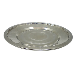 Vente en gros de plats de service en acier inoxydable écologiques faits à la main, plats ronds en métal pour mariage, commande minimum de 100 pièces - Product Image 4