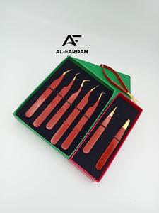 Juego de pinzas para pestañas de acero inoxidable sólido con logotipo personalizado superventas, pinzas para cejas puntiagudas, pinzas para pestañas con volumen de gancho al por mayor - Product Image 6