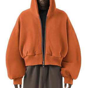 YITE, sudadera informal holgada de algodón 100% para hombre, ropa de calle, hombro caído, Boxy, recortada, cremallera, peso pesado, 400 Gsm, bordado de invierno - Product Image 6