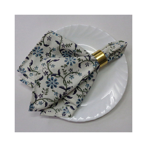 Nouvelles serviettes de Table vertes tendances bloc fait main imprimé brodé 100% pur coton décoration de la maison serviette de Table à vendre - Product Image 3