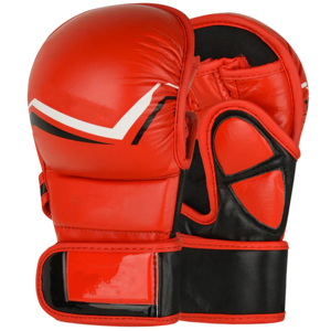 Guantes de cuero ajustables de medio dedo para hombres y mujeres mitones de entrenamiento MMA para Kickboxing, Grappling & Sparring - Product Image 1