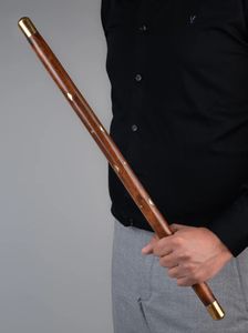 Bastón de madera decorativo Swagger de regla para caminar hecho a mano con diseño de incrustaciones de latón bastón Swagger para caminar con tapa de latón en ambos - Product Image 3