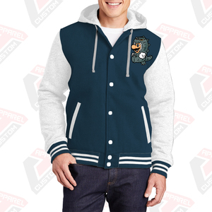 Men's Stylish Warm Customized Varsity Jacket Hood 100% Cotton Fleece Embroidered Digital Printing Stonewashed Plain Dyed Winter - Product Image 6