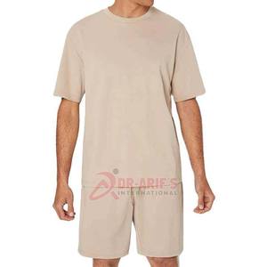 Custom <b>Men's</b> Oversized Organic Cotton Crew Neck T-Shirt <b>Shorts</b> Set High Quality Summer Knitted <b>Tracksuit</b> for <b>Men</b> - Product Image 5