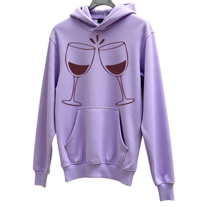 Sudadera con Capucha Lavanda con Estampado de Vidrio, Unisex, Informal, de Algodón Tejido, con Bolsillo Frontal, para Otoño - Product Image 1