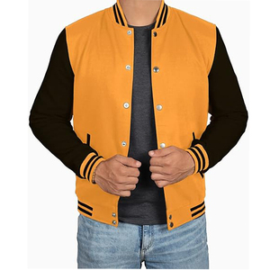 Chaqueta universitaria de tendencia industrial OEM para hombre, ropa de invierno Vintage con soporte, chaqueta de béisbol universitaria personalizada para hombre, envío DDP - Product Image 2