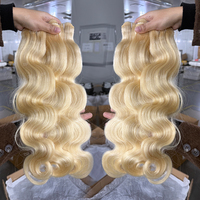Vente en gros de mèches de cheveux humains ondulés 613, mèches de cheveux vierges indiens bruts alignés sur la cuticule, 30, 32, 40 pouces, extensions de cheveux humains