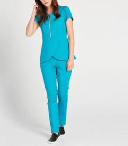 Uniforme Médico para Mujer, Fabricación OEM/ODM, Conjunto de Blusa y Pantalón de Tela Transpirable, Uniforme de Hospital, Venta al Por Mayor para Exportación - Product Image 4