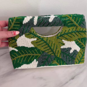 Bolso con cuentas multicolor con asa, bolso de mano, bolso de mano informal, artesanía india, hecho a mano, bolso Baguette, - Product Image 1