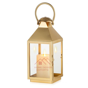 Metal Candle Lantern Set With Black Finished Ramadan <b>Table</b> Decor Lantern Candle <b>Arrangements</b> - Product Image 4