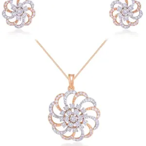 Nuevo Conjunto de Joyería Fina con Colgante de Flores y Números de Moda para Bodas, Fiestas, Aniversarios, Compromisos, Regalo Especial - Product Image 1